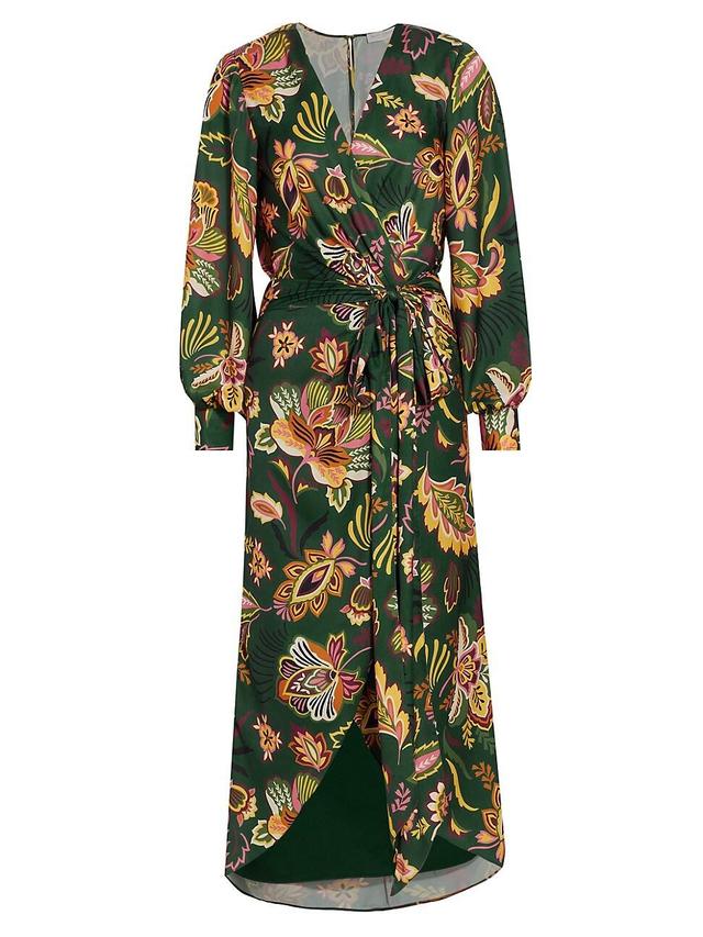 Womens Daisy Floral Wrap Midi-Dress Product Image