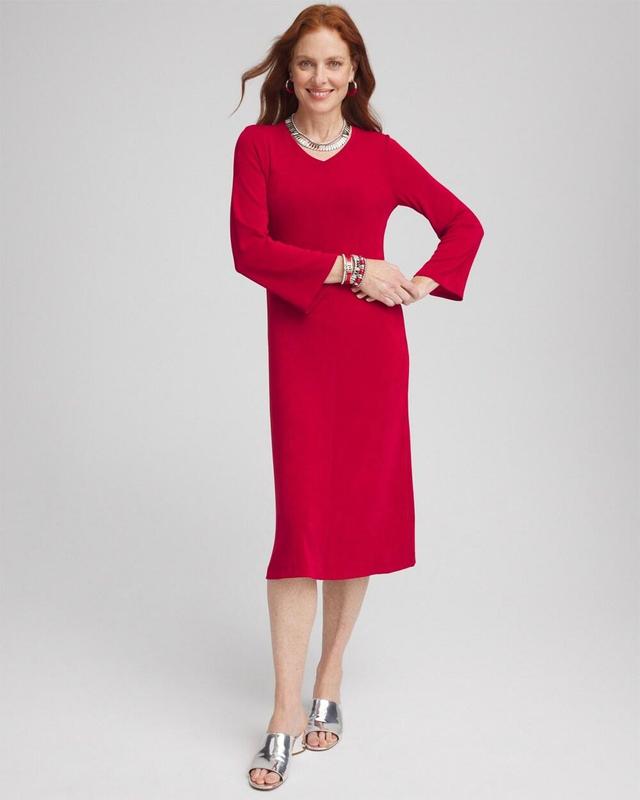 Travelers™ High V-Neck Bell Sleeve Dress Product Image