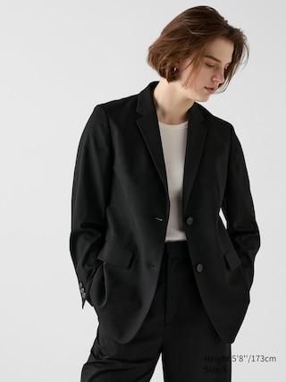 Womens Tailored Jacket Relaxed Fit Black XS UNIQLO US Product Image