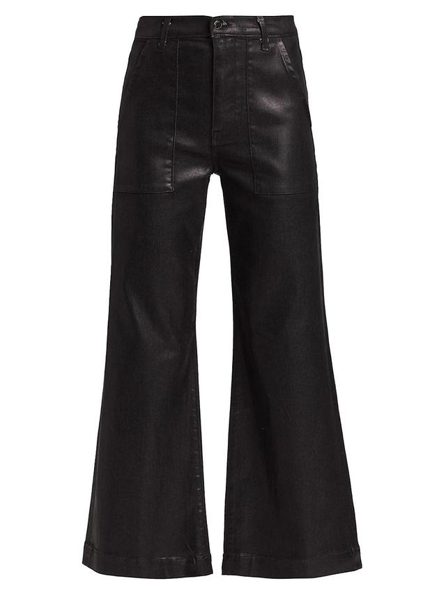 Womens Clifford Cropped Metallic Denim Pants Product Image