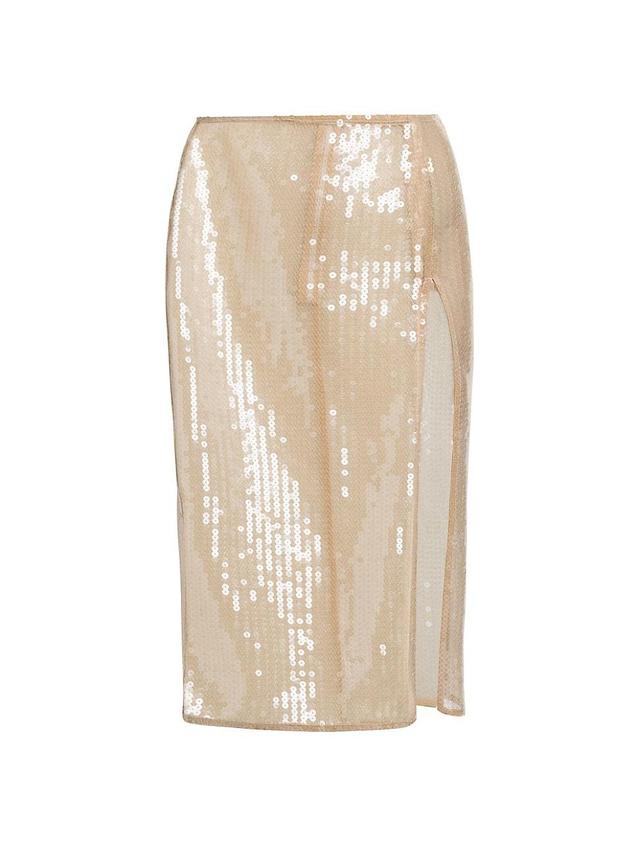 Womens Sheer Sequined Pencil Skirt Product Image