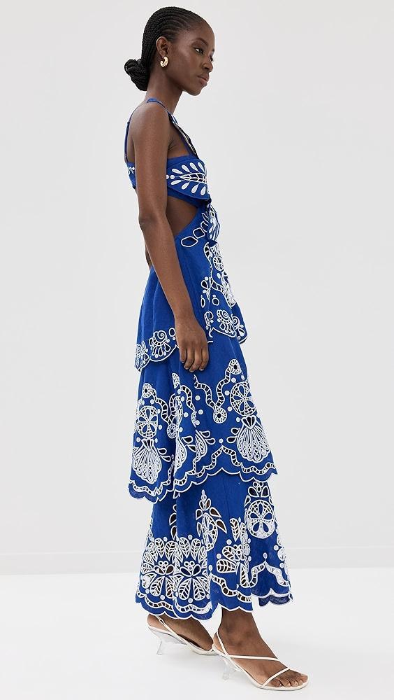 FARM Rio Blue Flower Richelieu Midi Dress | Shopbop Product Image