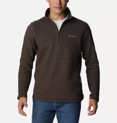 Mens Columbia Hart Mountain Fleece Quarter-Zip Pullover Dark Grey Product Image