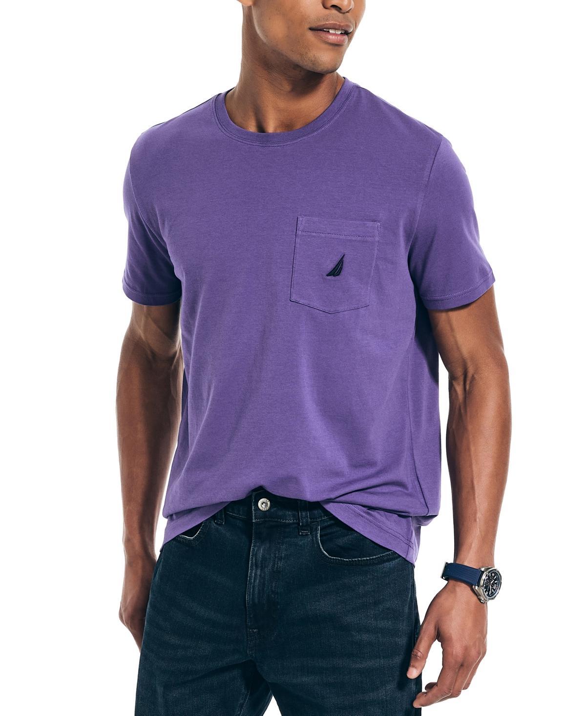 Nautica Mens Classic-Fit Solid Crew Neck Pocket T-Shirt Product Image