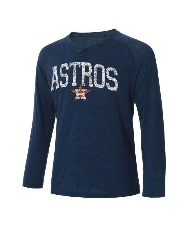 Mens Concepts Sport Navy Houston Astros Inertia Raglan Long Sleeve Henley T-shirt Product Image