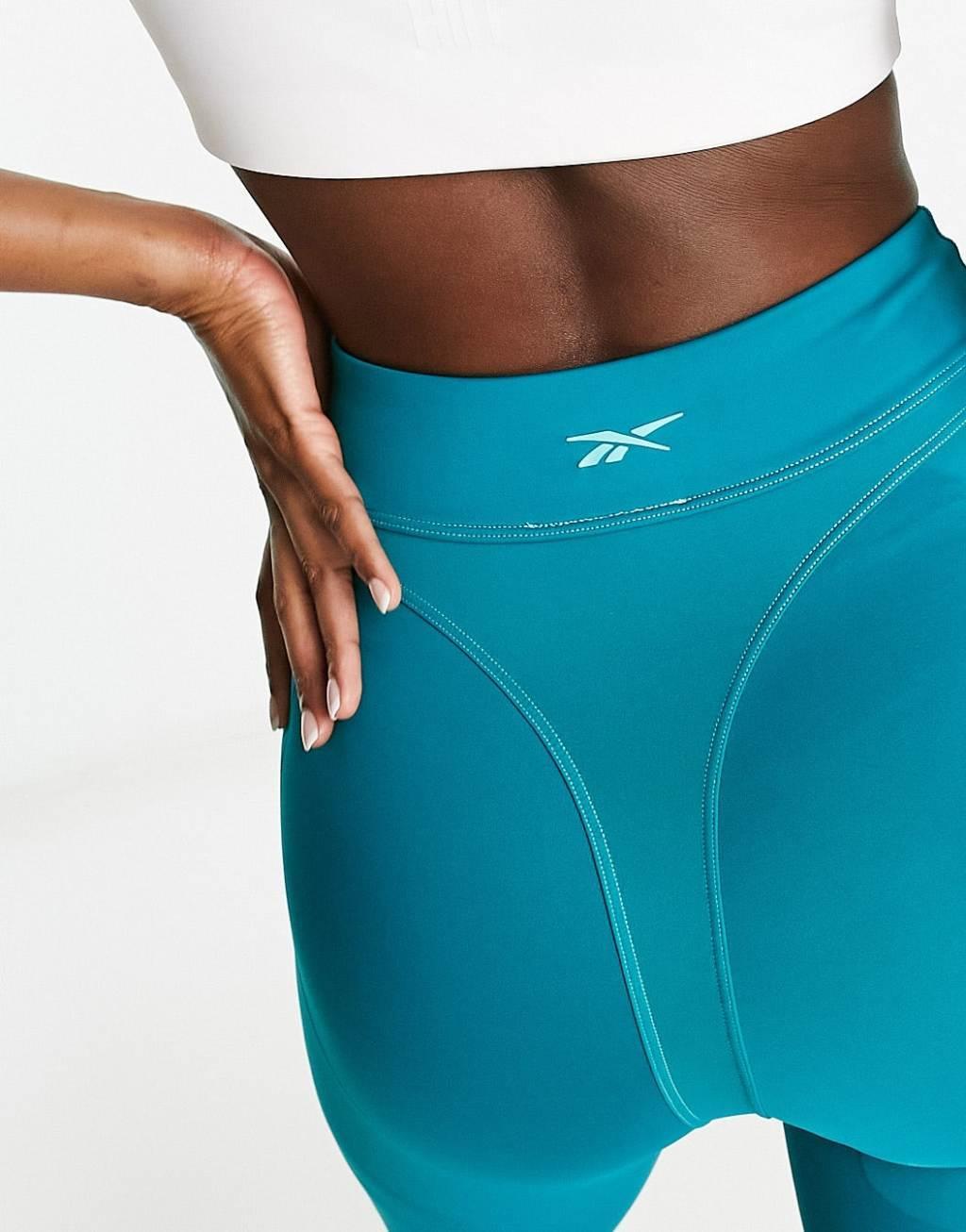 Reebok x Cardi B sculpt leggings in teal Product Image