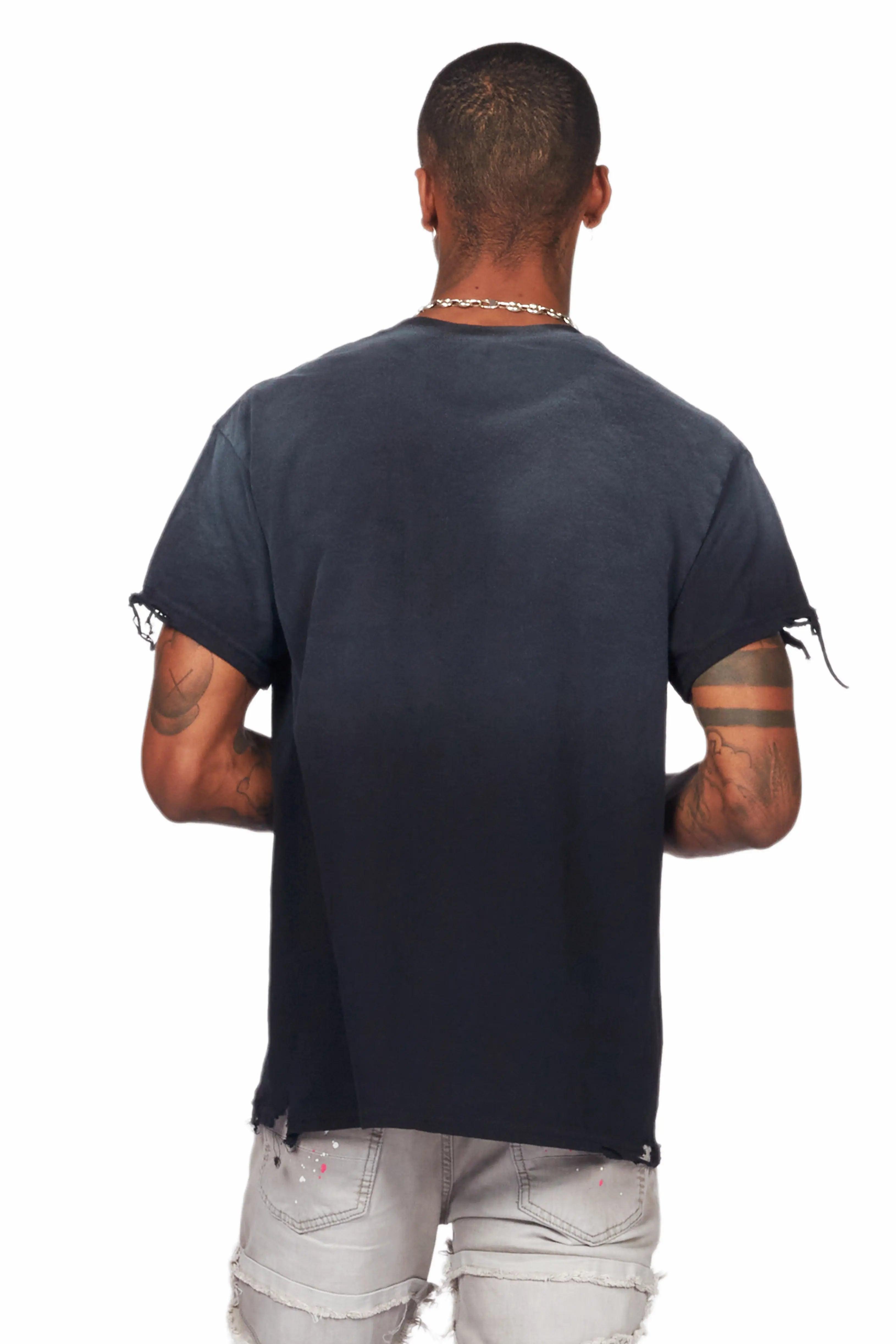 Bloke Black Oversized Graphic T-Shirt Male Product Image