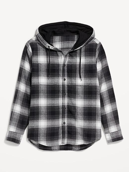 Hooded Flannel Shirt Product Image