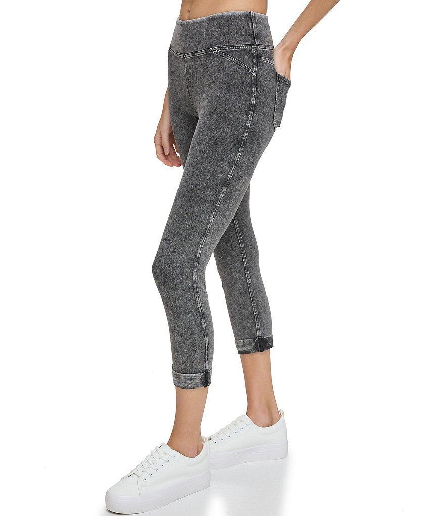 Andrew Marc Sport Faux Denim High Rise Legging With Roll Cuff Product Image