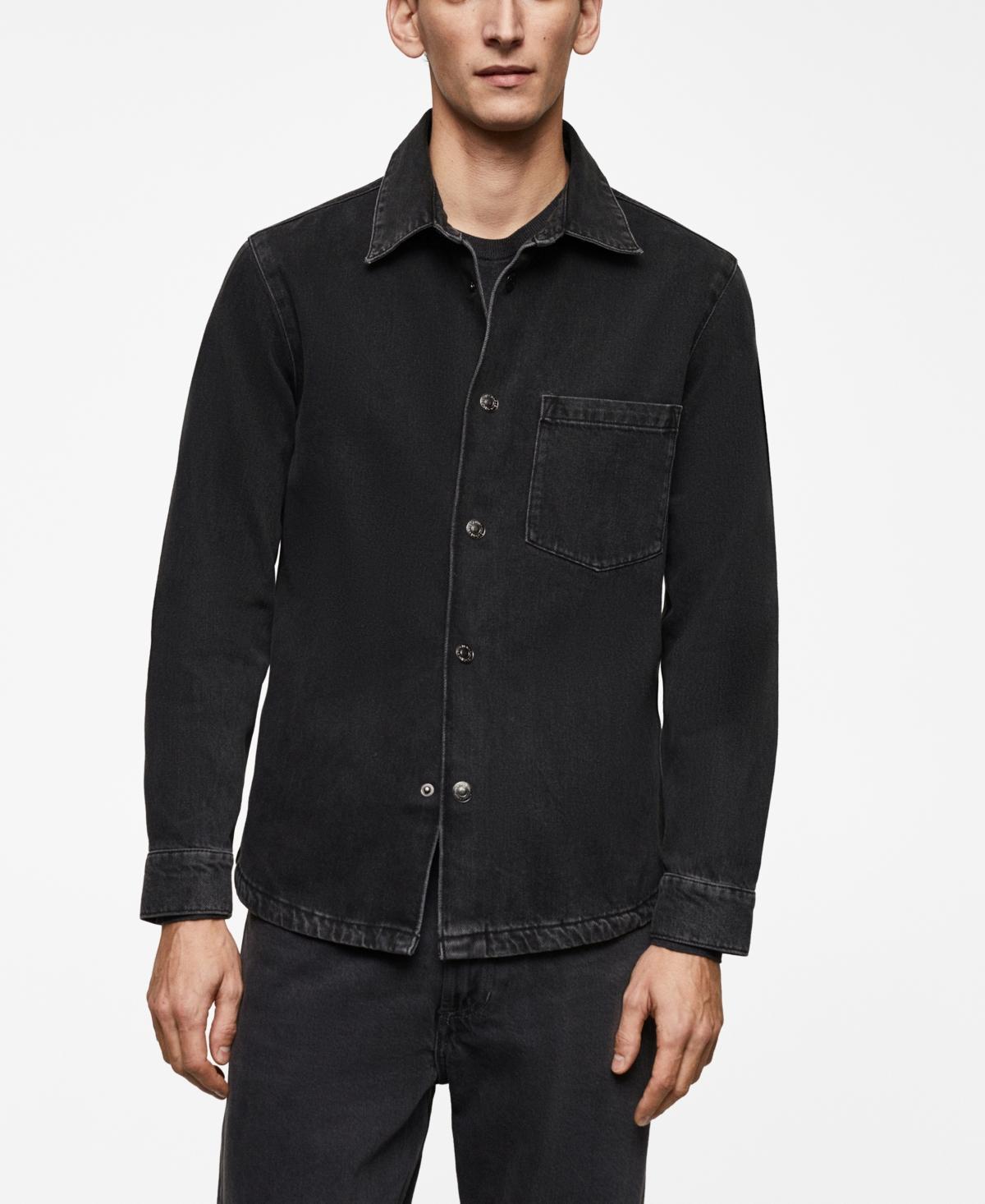 MANGO MAN - Pocket denim overshirt black denimMen Product Image