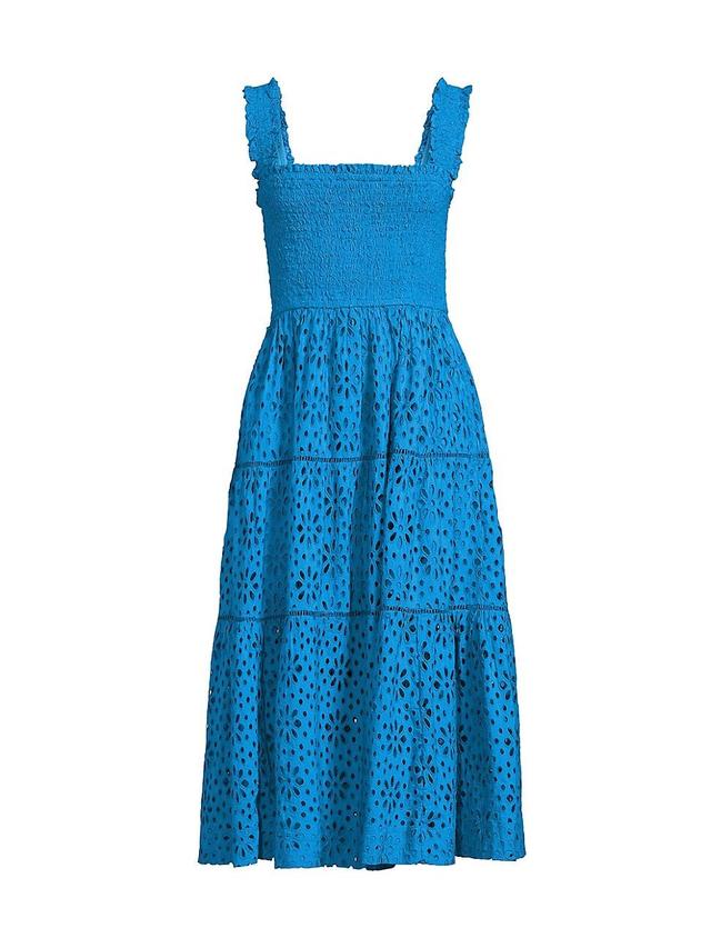 Womens Kristen Cotton Eyelet Midi-Dress Product Image