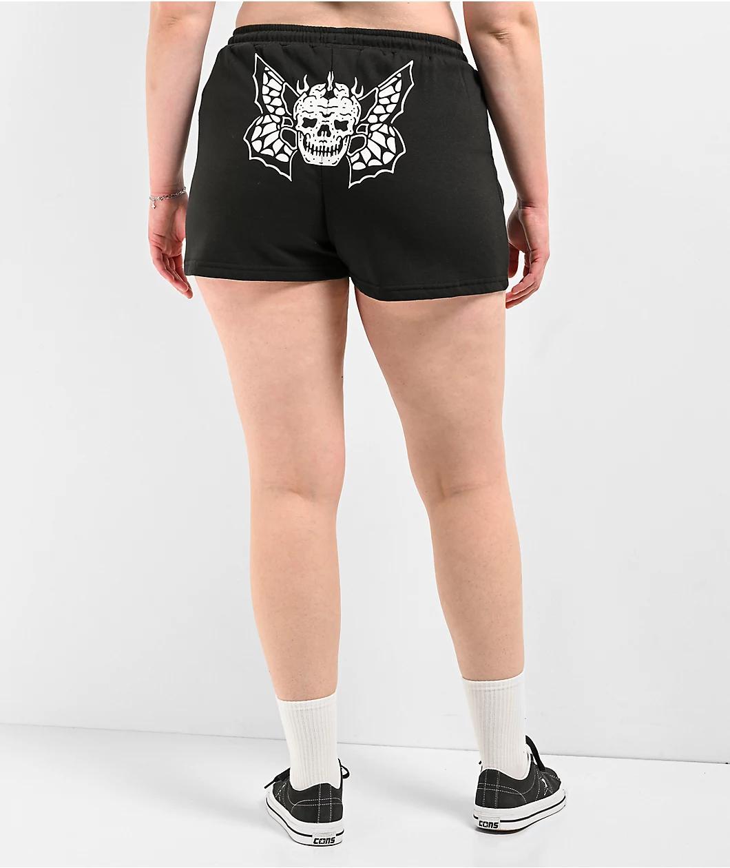 Lurking Class by Sketchy Tank Skull Fly Black Sweat Shorts Product Image