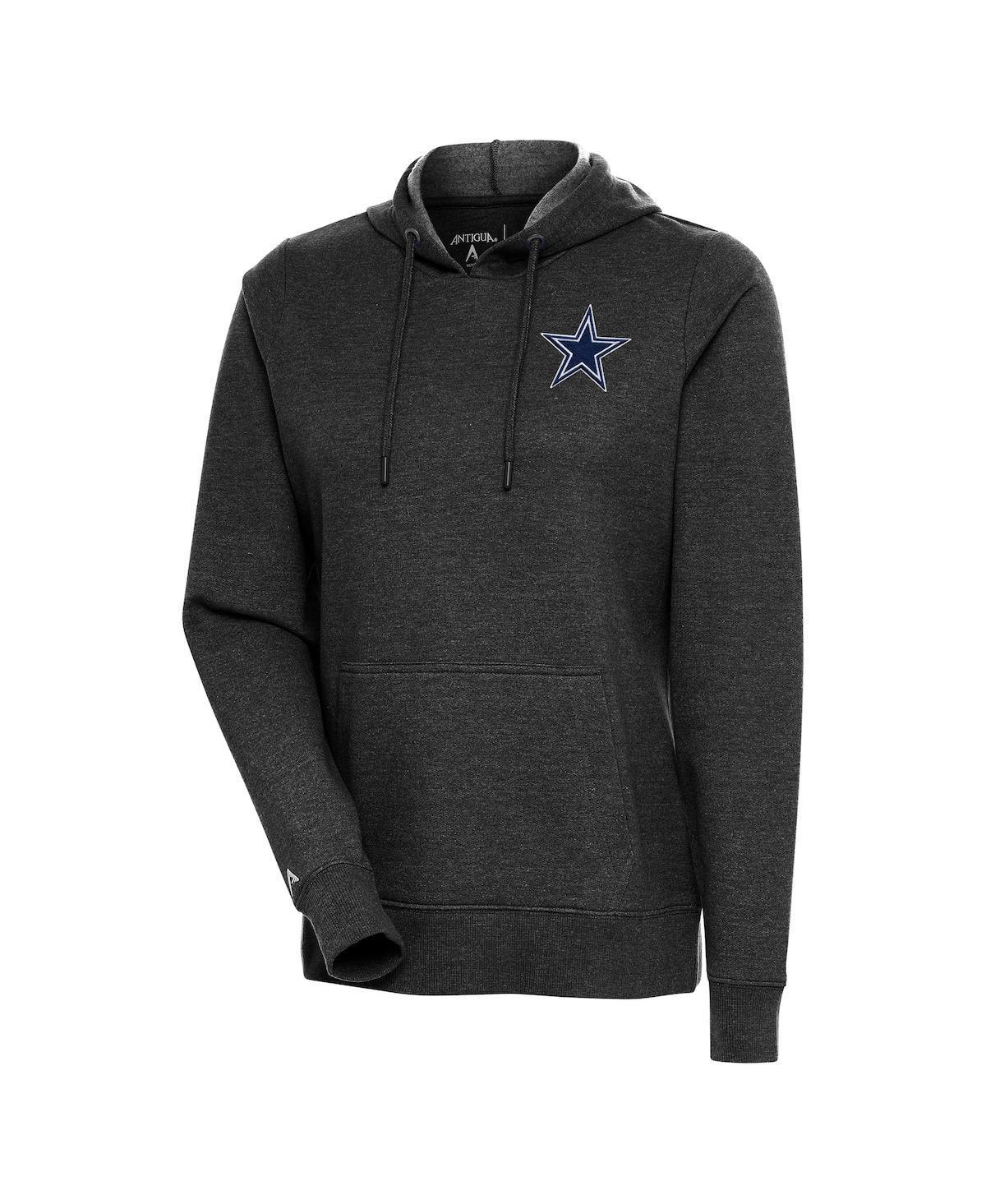 Antigua Womens Heather Black Dallas Cowboys Logo Action Pullover Hoodie product image