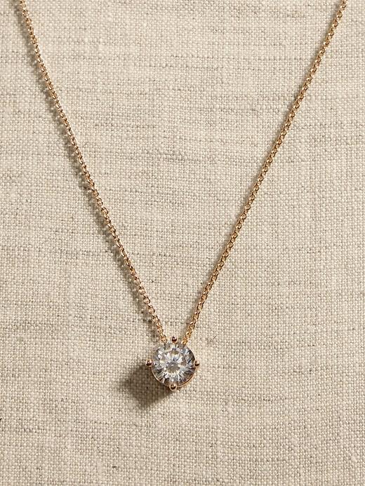 Cubic Zirconia Solitaire Necklace Product Image