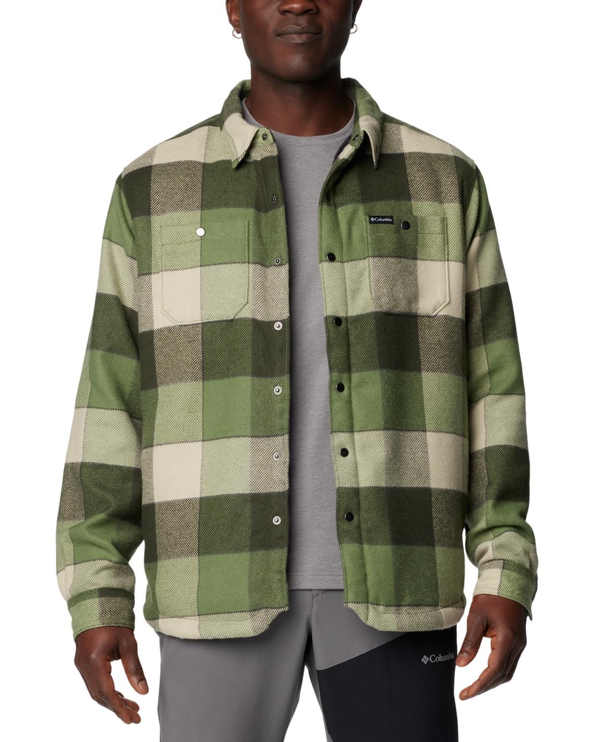 Columbia Mens Windward Ii Snap-Front Sherpa Lined Plaid Shirt Jacket Product Image