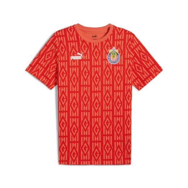 PUMA C.D. Guadalajara ftblCULTURE AOP Men's T-Shirt in Red/White Product Image