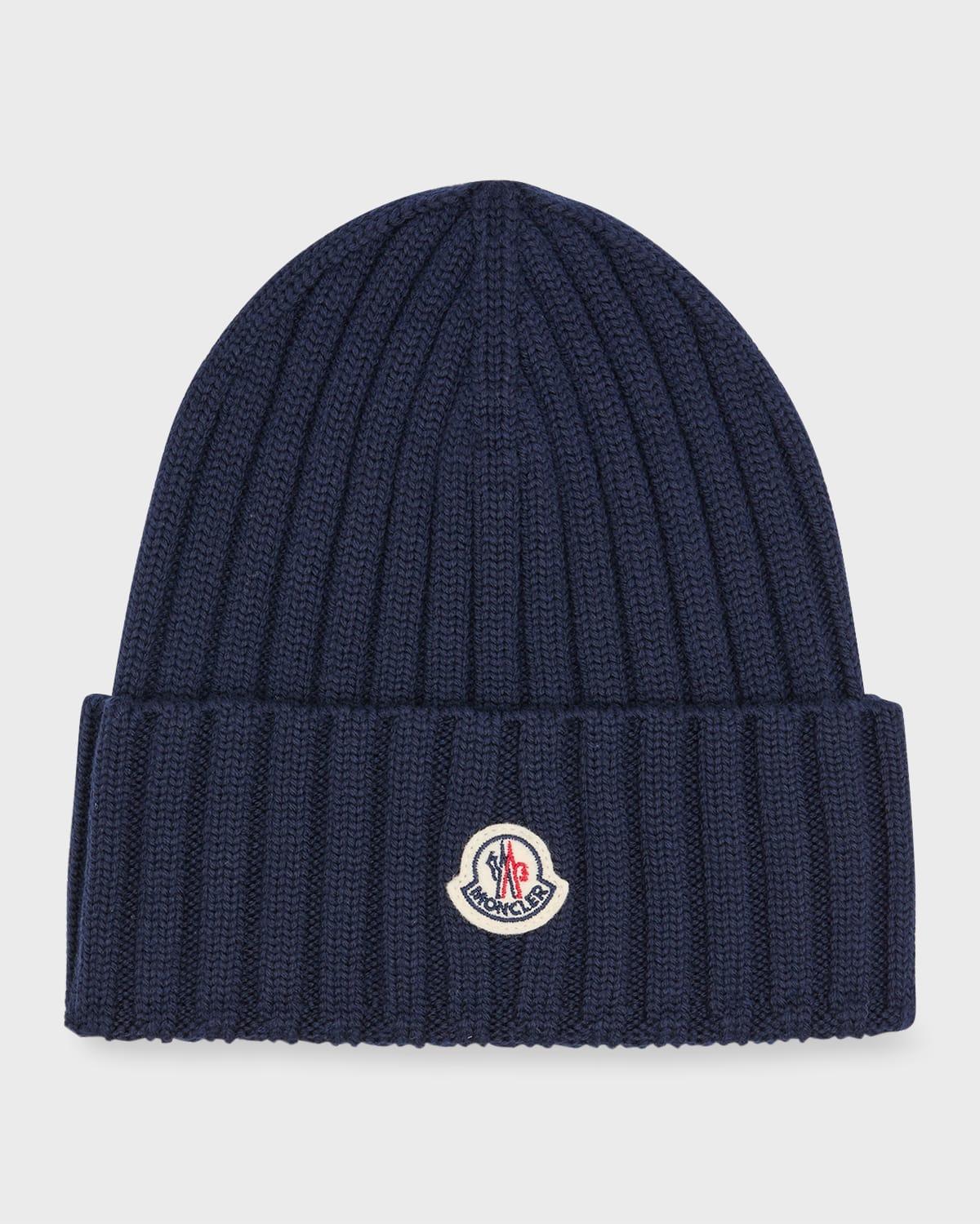 Womens Wool Ribbed Knit Logo Beanie Product Image