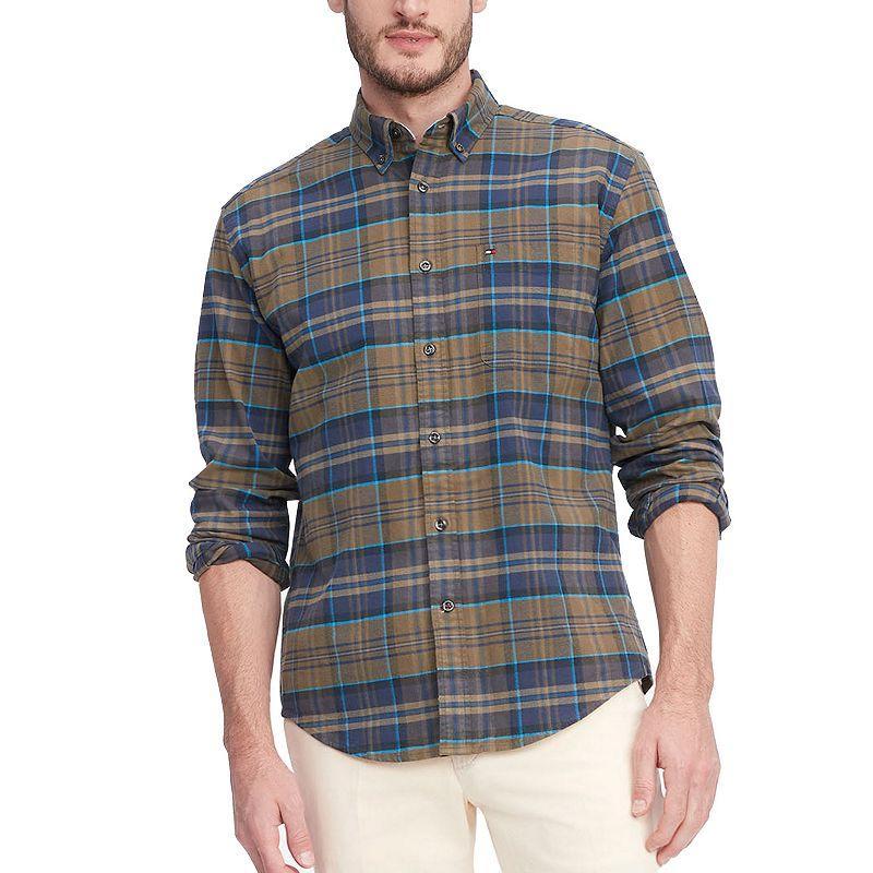 Big & Tall Tommy Hilfiger Plaid Button Down Shirt, Mens Product Image