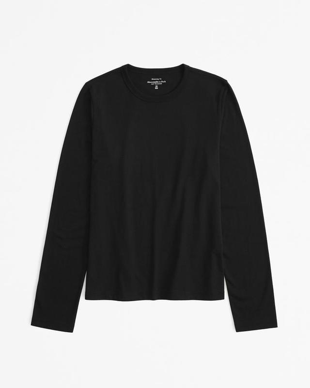 Essential Long-Sleeve Polished Body-Skimming Tee Product Image