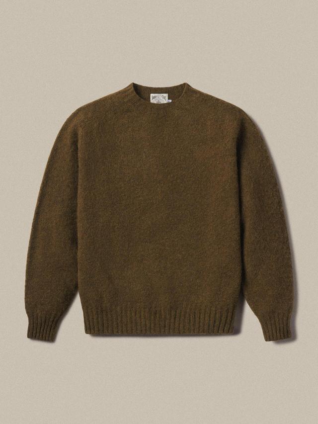 J.Press × Buck Mason Dark Olive Shaggy Dog Sweater Product Image