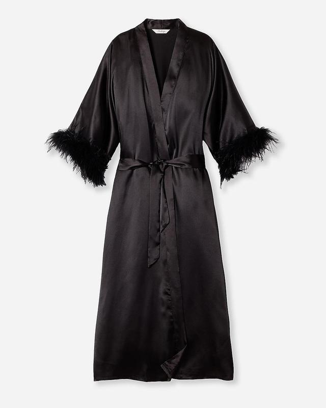 Petite Plume™ women's silk robe with feathers Product Image