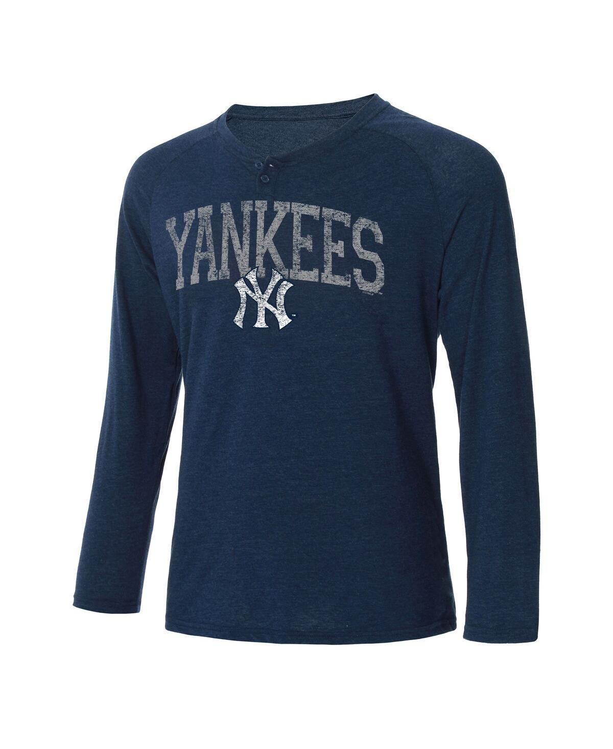 Mens Concepts Sport Navy New York Yankees Inertia Raglan Long Sleeve Henley T-shirt Product Image