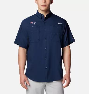 Columbia Mens PFG Tamiami Short Sleeve Shirt - New England Patriots- Product Image