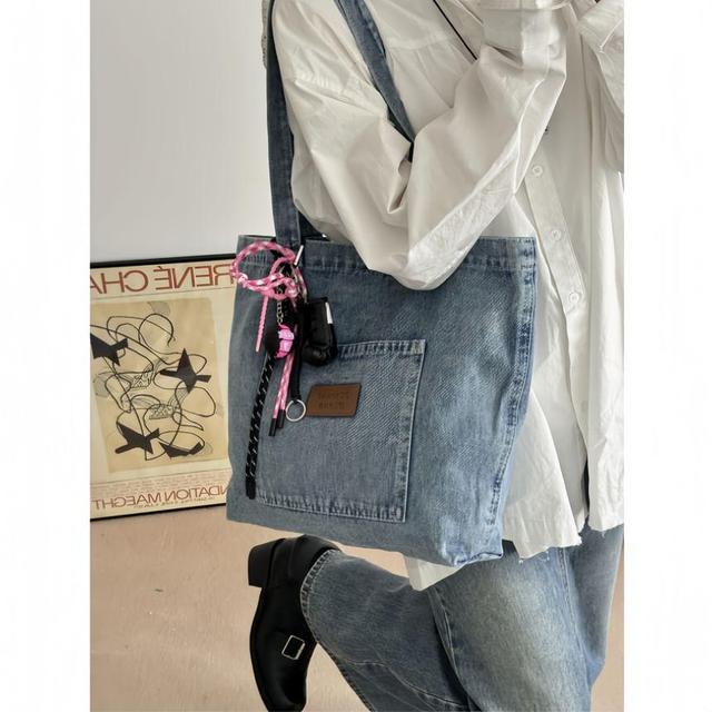 Applique Denim Shopper Bag Product Image