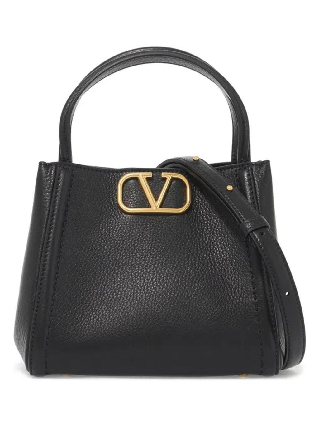 Medium Leather Alltime Top-handle Bag In Nero Product Image