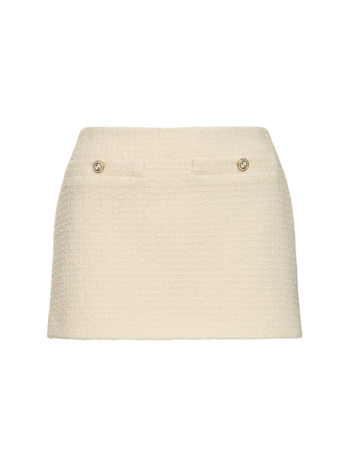 Wool Blend Skirt In Ivory Product Image