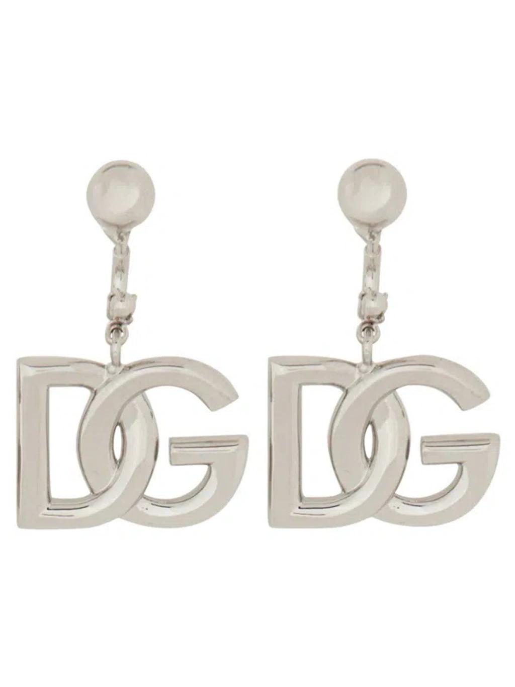 DOLCE & GABBANA Dg Logo Earrings In Silver Product Image