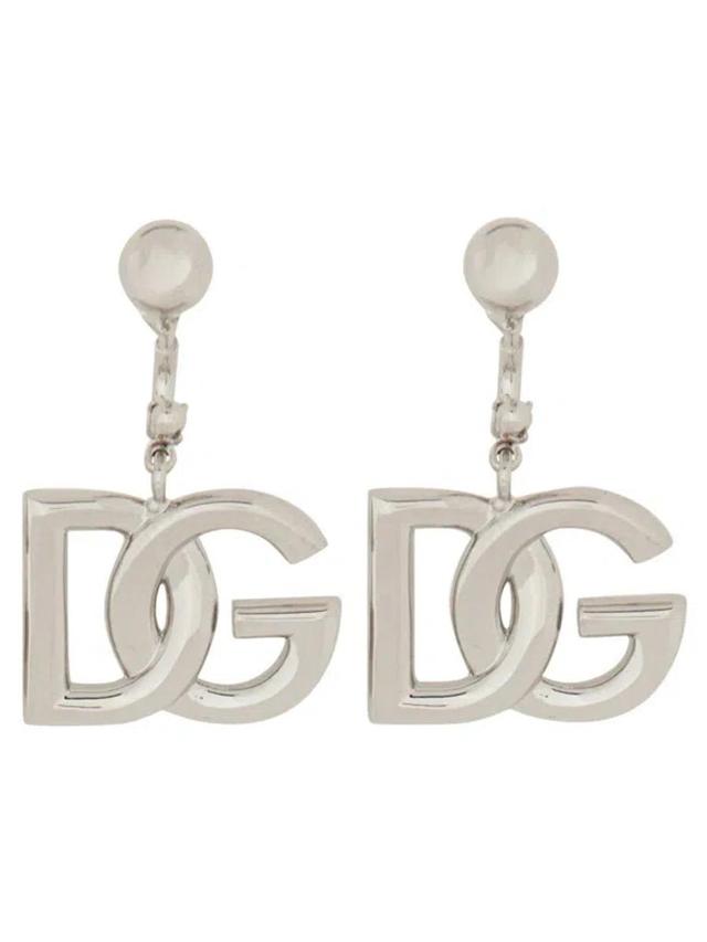 DOLCE & GABBANA Dg Logo Earrings In Silver Product Image