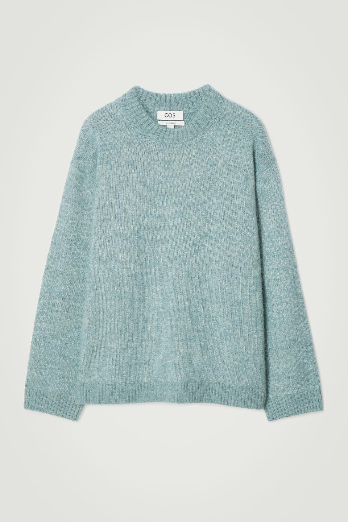 COS Oversized Alpaca-blend Sweater In Turquoise Product Image