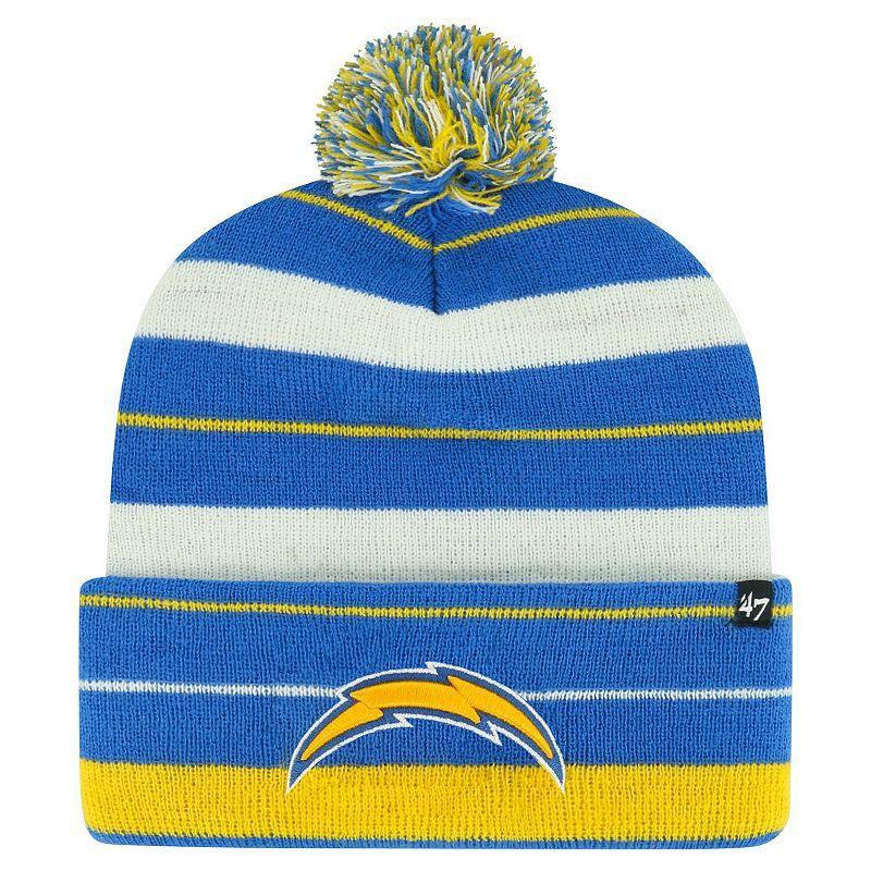 Womens 47 Powder Blue Los Angeles Chargers Powerline Cuffed Knit Hat with Pom Product Image