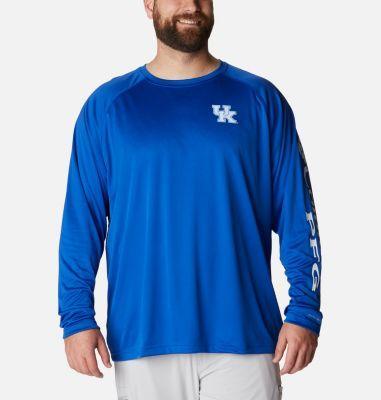 Mens Columbia Royal Kentucky Wildcats Big and Tall Terminal Tackle Omni-Shade Long Sleeve Raglan T-shirt Product Image