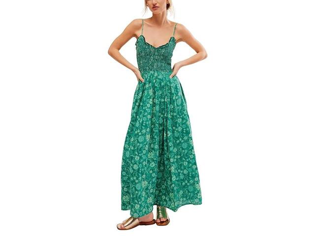 Free People Sweet Nothings Midi (Forest Combo) Women's Dress Product Image