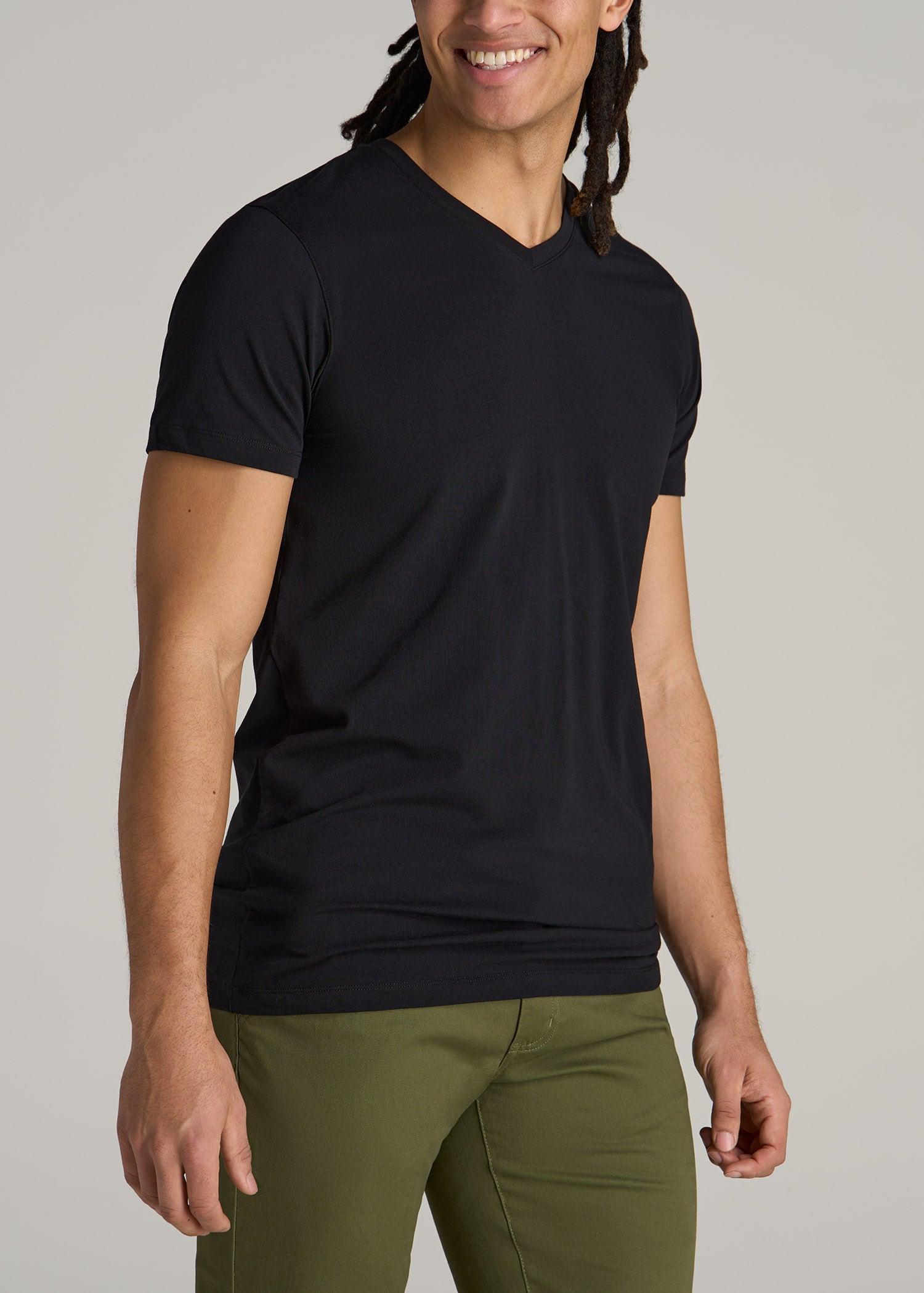 The Essential MODERN-FIT V-Neck Tee for Tall Men in Black Product Image