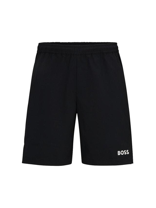 Mens Boss X Matteo Berrettini Stretch-Poplin Shorts With Contrast Logo Product Image