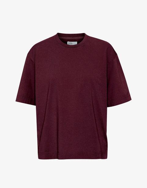 Oversized Organic T-Shirt - Oxblood Red Product Image