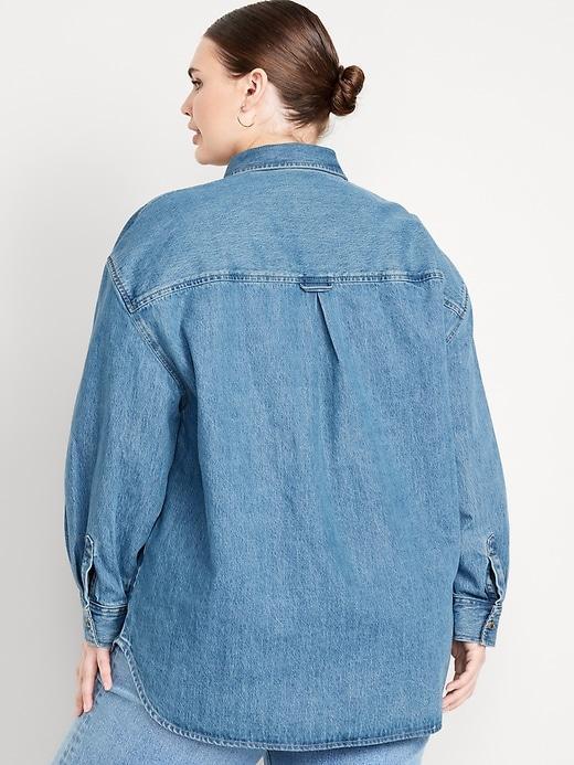 Boyfriend Button-Down Jean Tunic Product Image