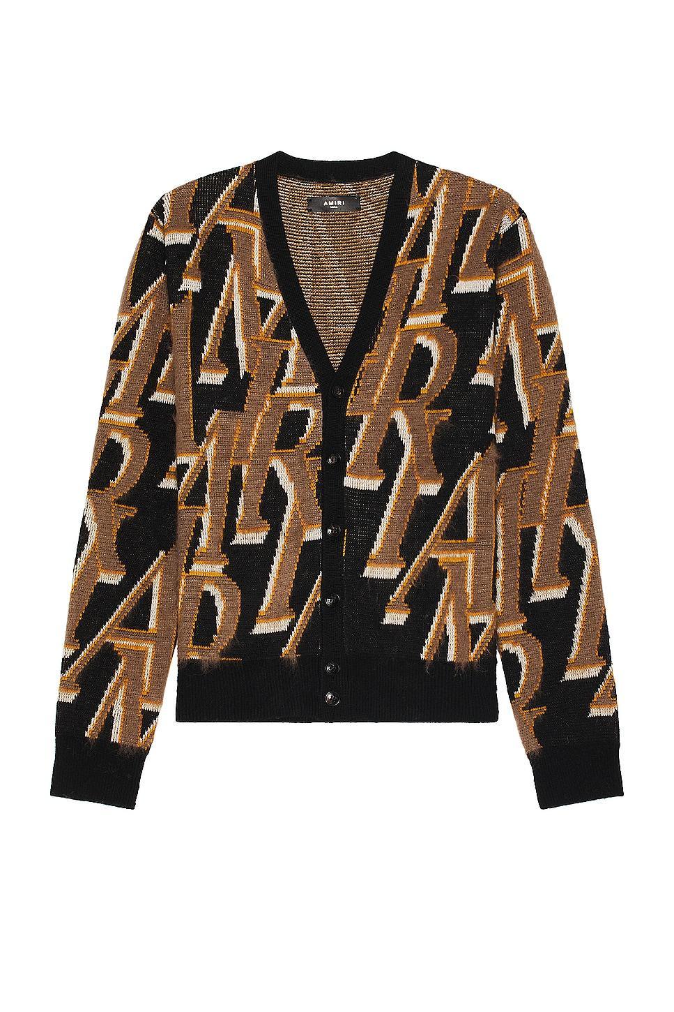 Amiri Repeat Cardigan in Black,Brown Product Image