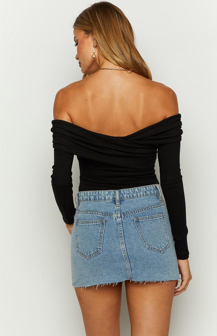 Ari Black Off Shoulder Bodysuit Product Image