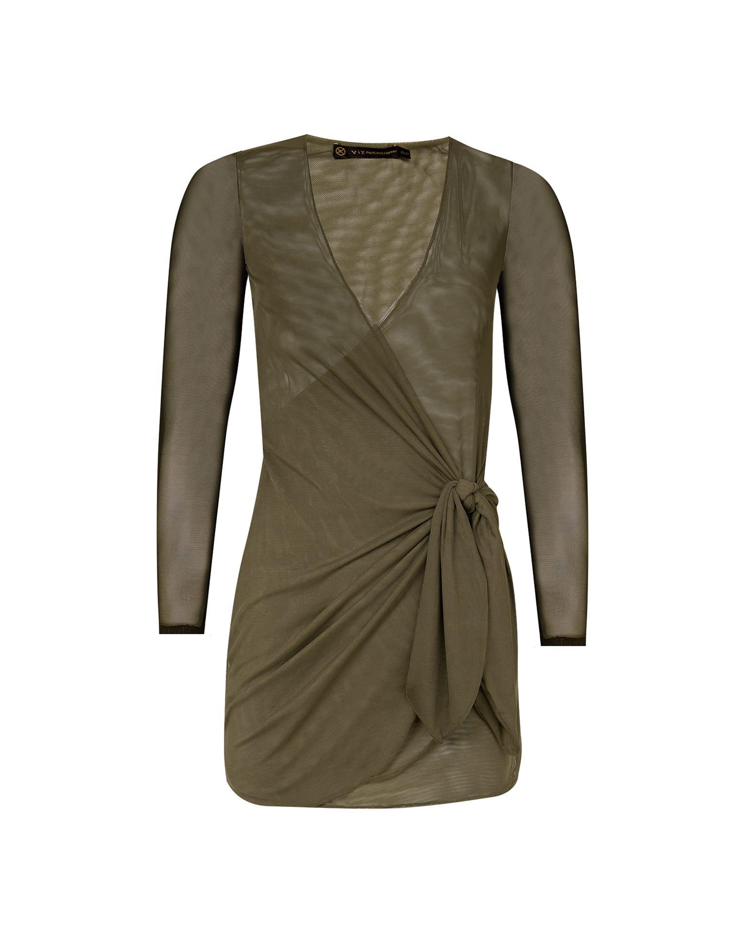 Emily Long Sleeve Short Cover Up - Evergreen Product Image