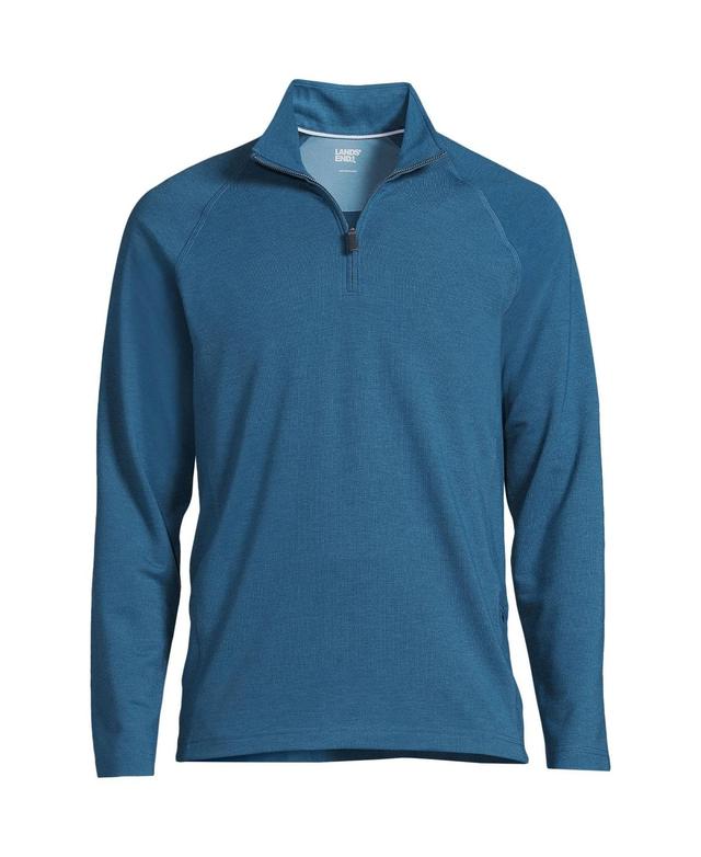 Mens Lands End Long Sleeve Raglan French Terry Quarter Zip Sweatshirt Product Image