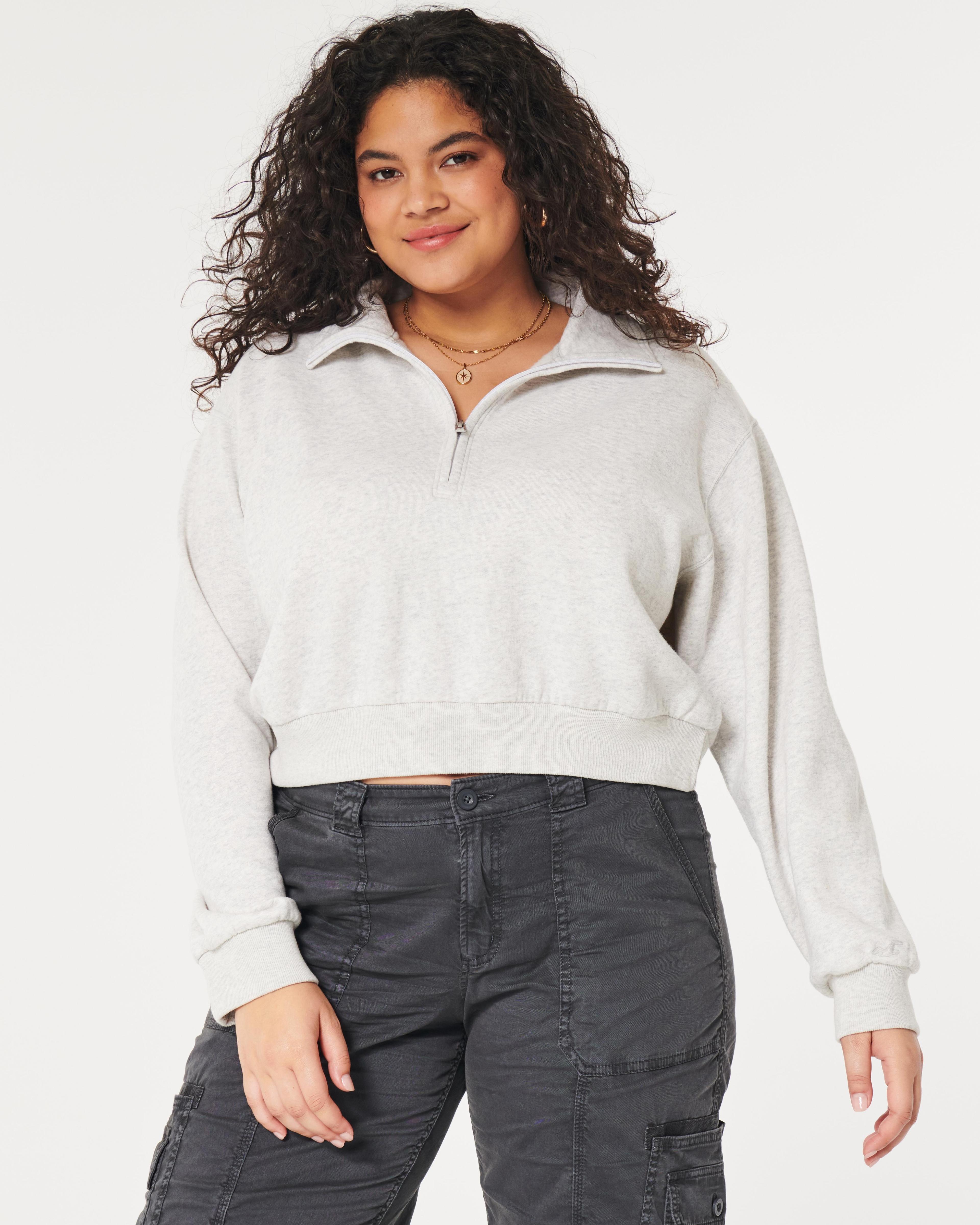 Hollister Feel Good Fleece Mini Half-Zip Sweatshirt Product Image