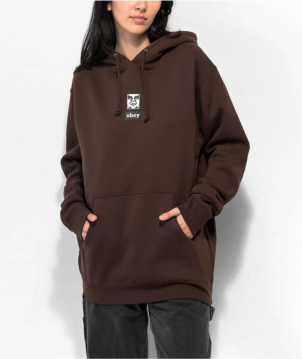 Obey Icon Face Brown Hoodie product image