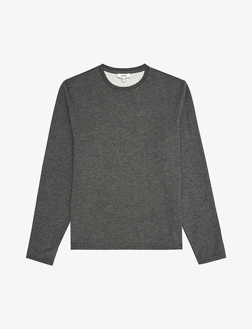 REISS Adam Stretch-jersey Sweatshirt In Dark Grey Product Image