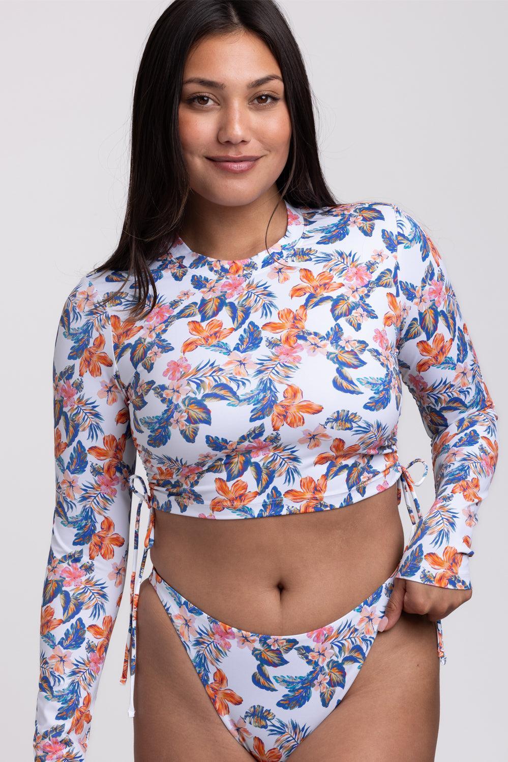 Kylie Long Sleeve Crop Rashie - Flora Tiki Female Product Image