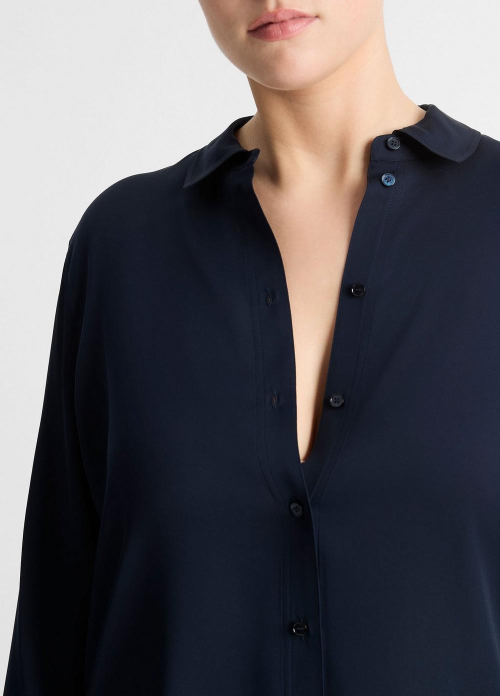 Fitted Stretch-Silk Blouse Product Image