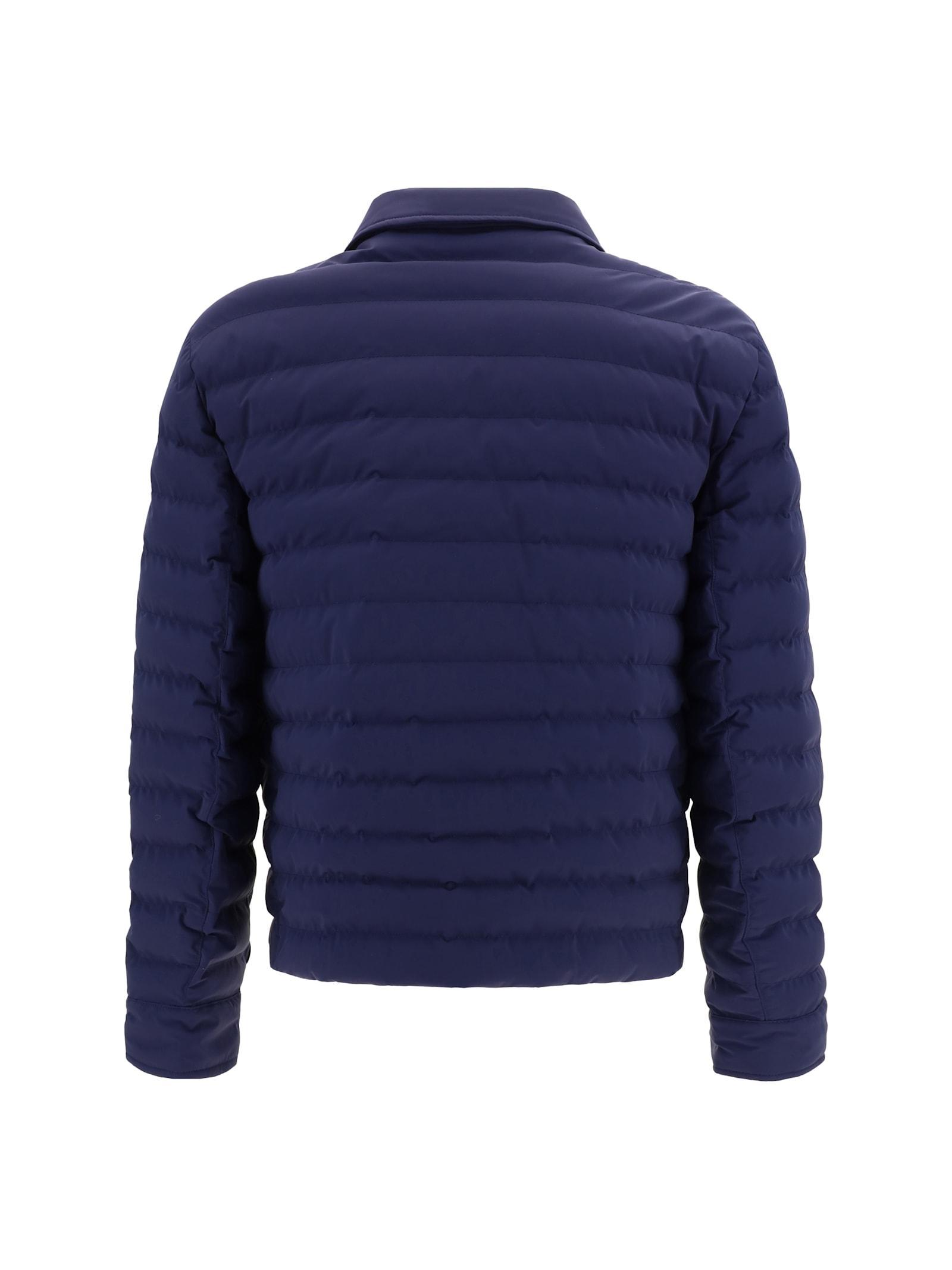 BRUNELLO CUCINELLI Shirt Down Jacket In Blau Product Image